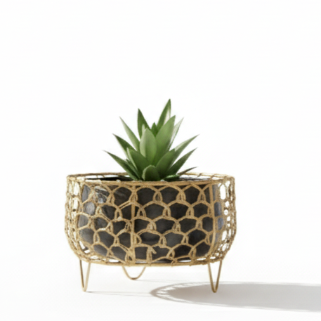 Oval Cage Metal Planter