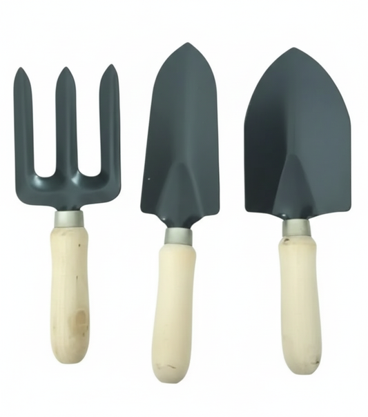 Wooden Handle Gardening Tools – 3 Piece Set