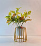 Caged Base Metal Planter – Cylinder Pot with Open Wire Stand