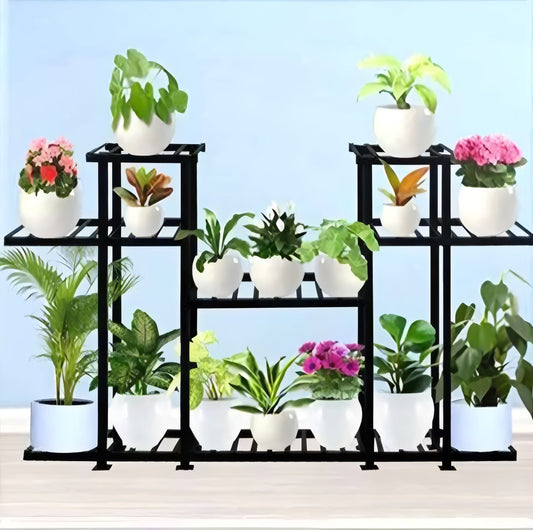Large 5-Tier Metal Plant Display Rack – Black & White Variants
