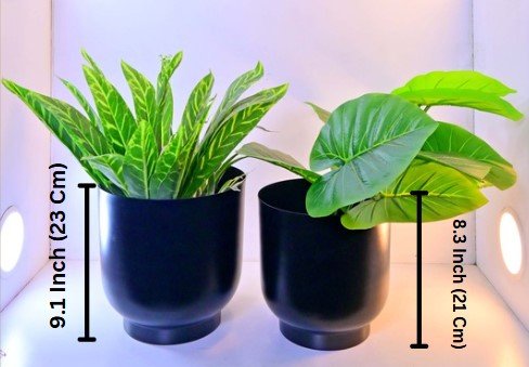 Round Planter Set of 2 – 8.27 Inch & 9.06 Inch – Modern Small Planters