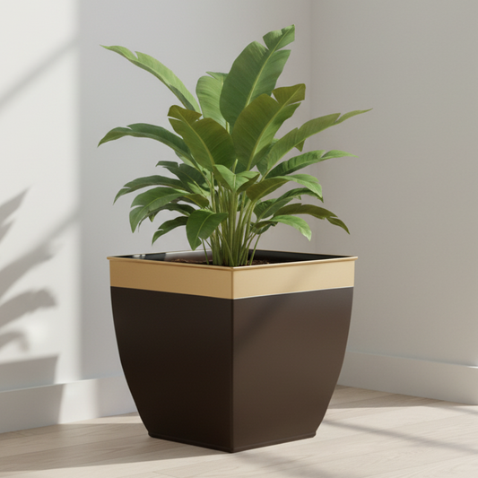 Glossy Dual-Tone Square Planter