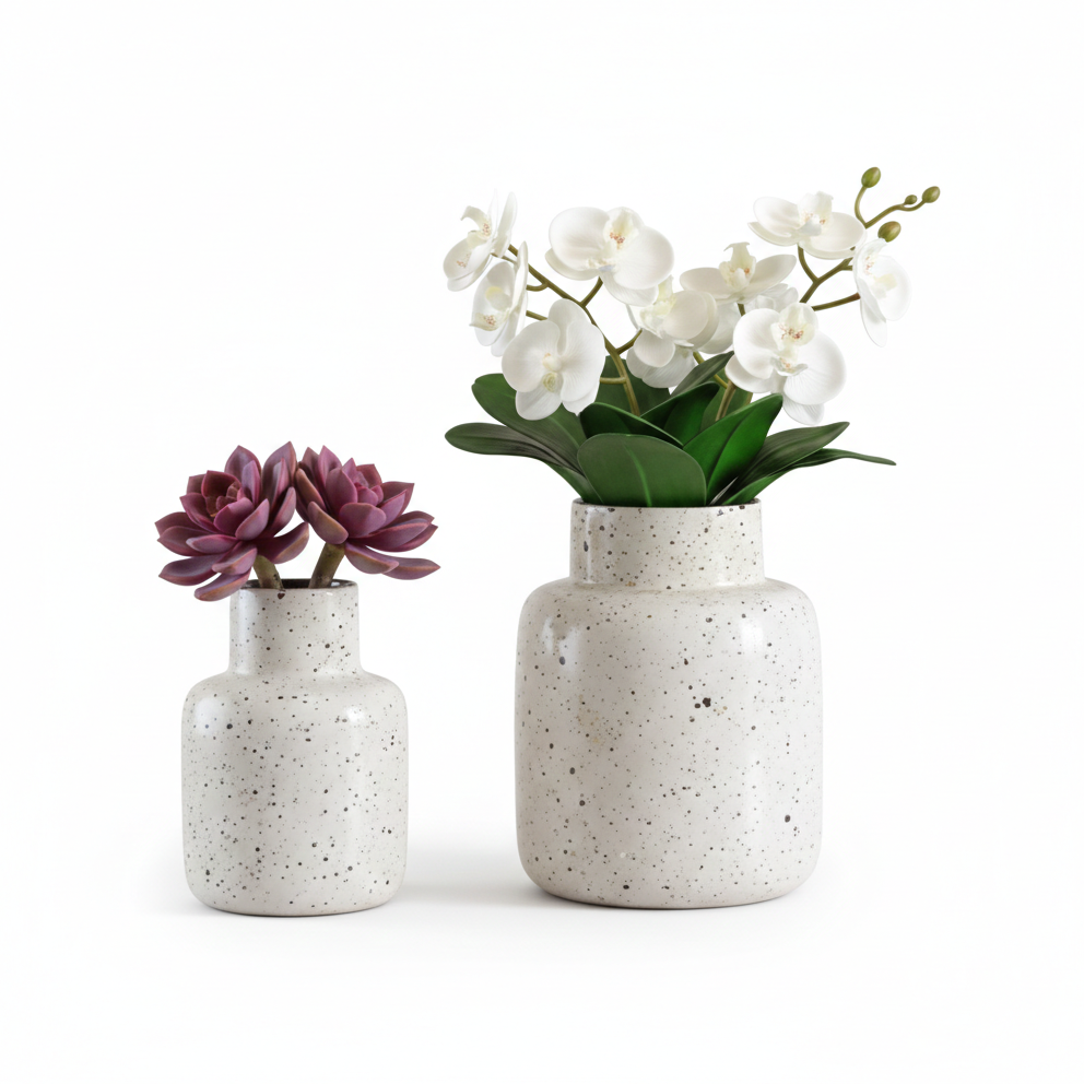 Floral Jar-Shaped Metal Planter Set – Big & Small