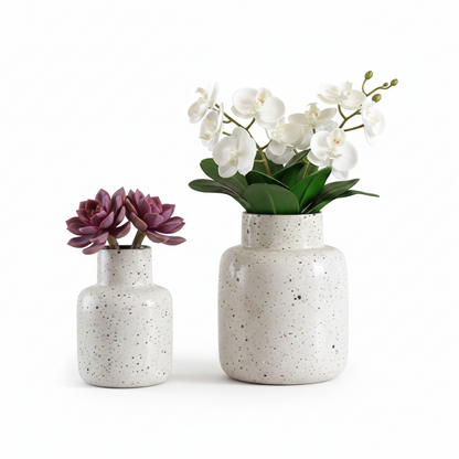 Floral Jar-Shaped Metal Planter Set – Big & Small