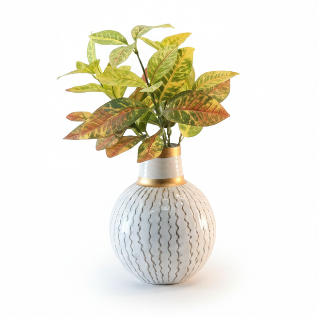 Globe Metal Vase Planter – Narrow Neck Design