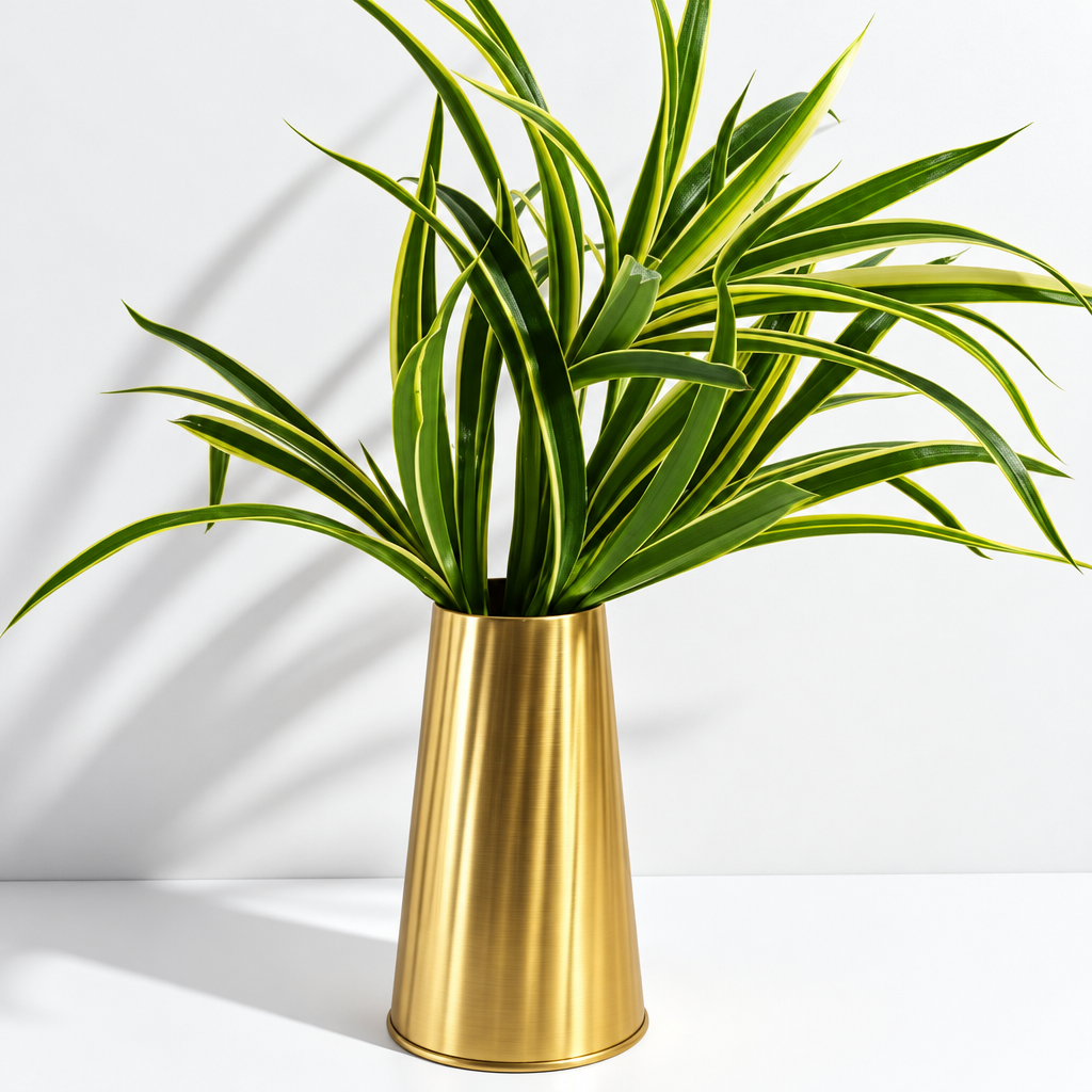 Metal Cone Pot – Vertical Ribbed Finish – Buddyearth