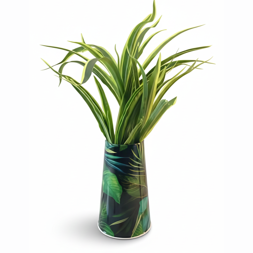 Metal Cone Pot – Vertical Ribbed Finish