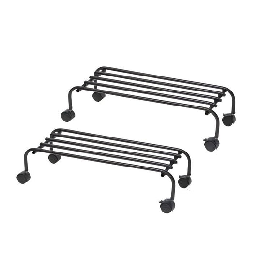 Rectangular Metal Plant Stand with Wheels – Black & White Variants