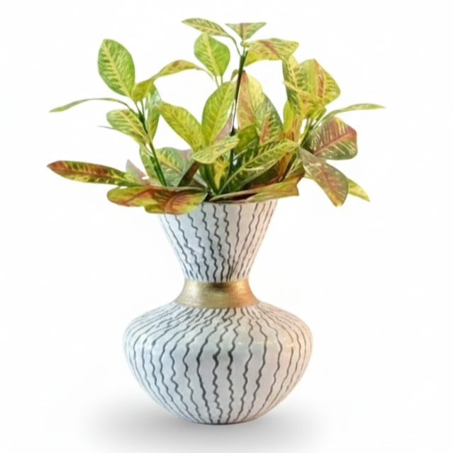 Hourglass-Shaped Metal Planter