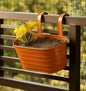 Curved Metal Railing Hanging Planter