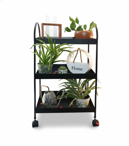 3-Tier Metal Moving Rack with Wheels