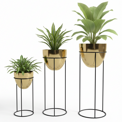Modern Plant Stands Round Pots Set of 3 Planters