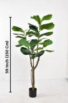 Fiddle Leaf Fig Faux Plant 59″ – Elegant Statement Piece for Home & Office