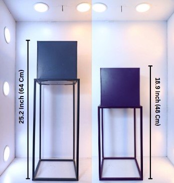 Square Planters on Metal Stands – Set of 2 Stylish Indoor Planters