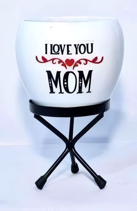 Metal Printed Planter with Stand