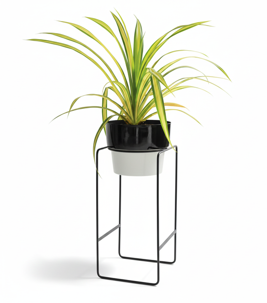 Copper/Silver Finish Metal Planter with Stand