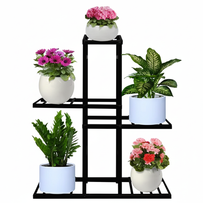 Black Tiered Iron Plant Stand