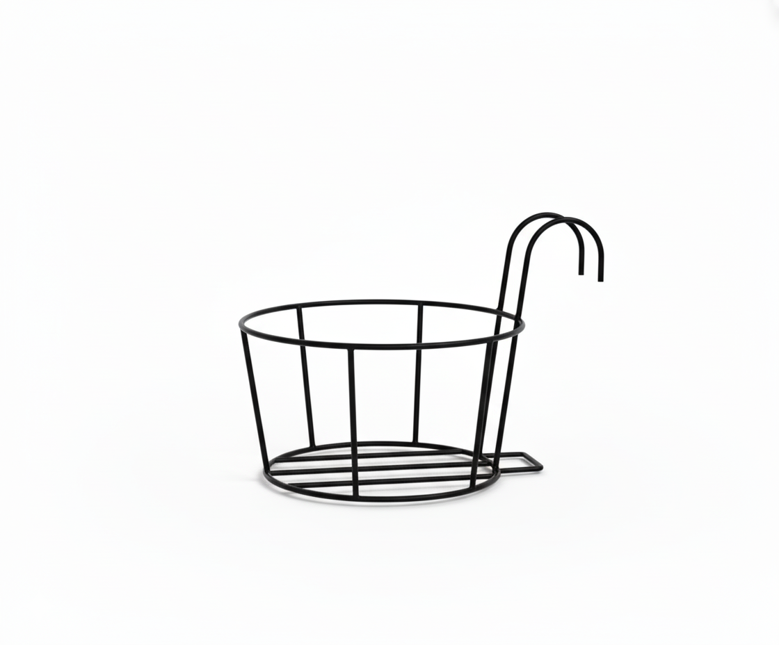 Minimalist Iron Hanging Plant Hanger – Black Circular Frame