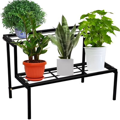 2-Tier Metal Plant Stand – Compact & Strong Design