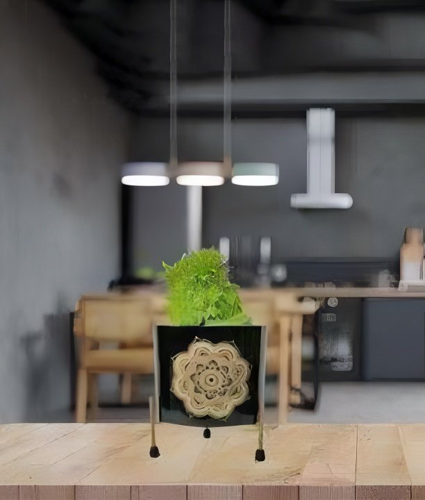 Mandala Accent Metal Planter with Stand