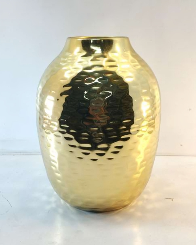 Hammered Metal Vase – Brass & Copper Finish