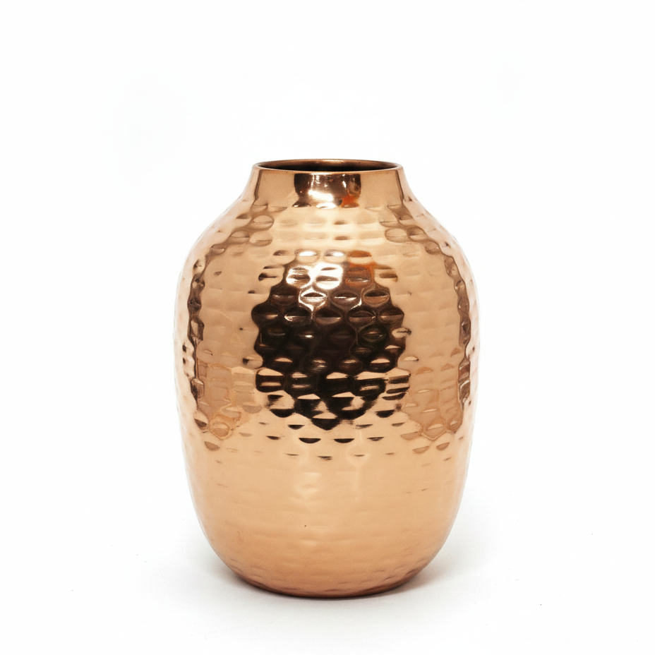 Hammered Metal Vase – Brass & Copper Finish