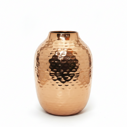 Hammered Metal Vase – Brass & Copper Finish