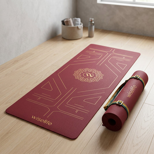 Wifelife True Alignment TPE Yoga Mat - 6mm Maroon