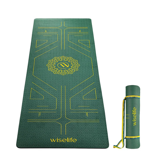 Wifelife True Alignment TPE Yoga Mat - 6mm Forest Green