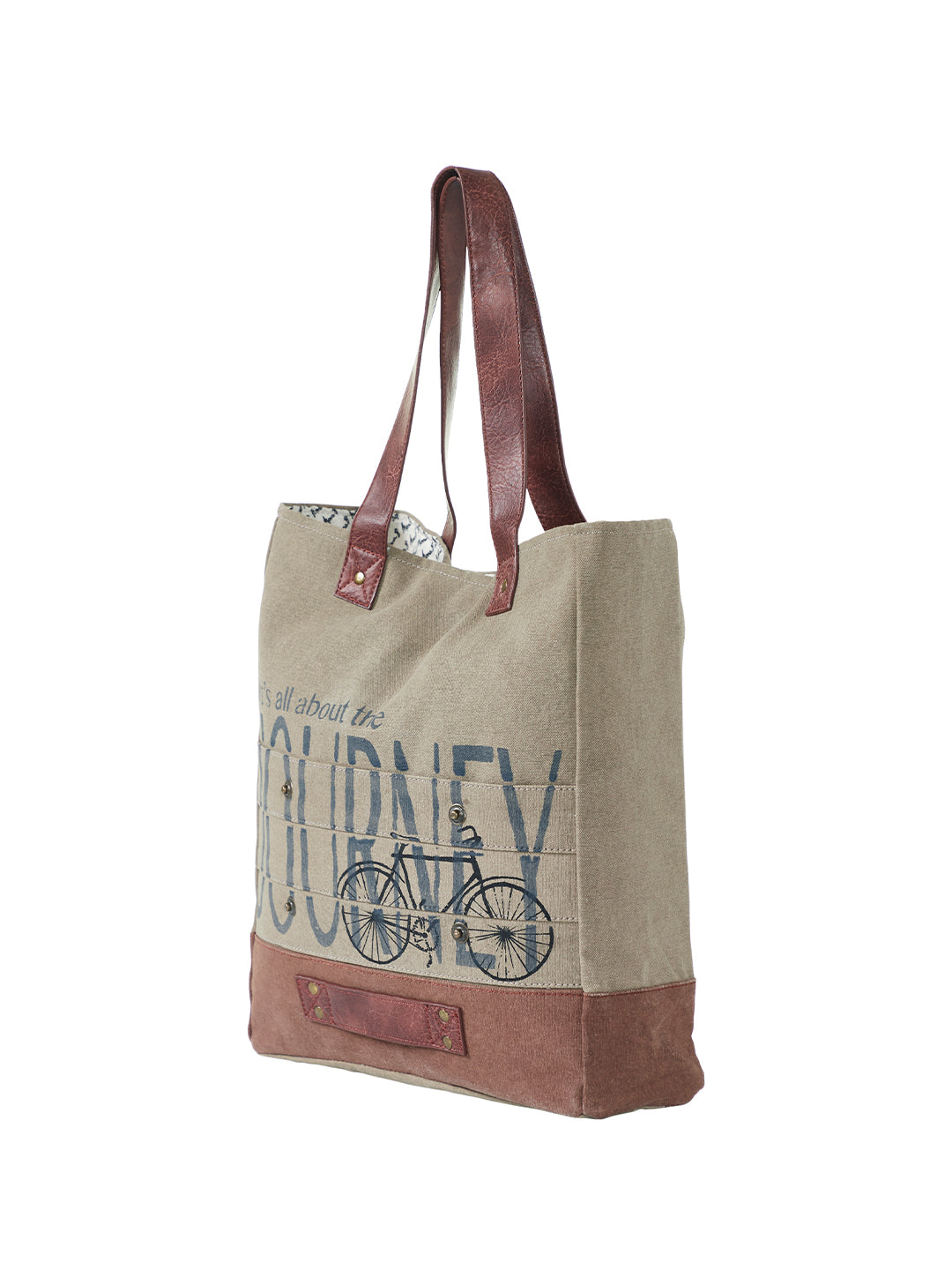 Large Canvas Grocery Shopping Tote - Beige | Travel Shoulder Bag