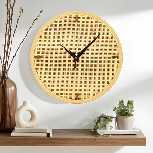 Terra Handcrafted Rattan and Bamboo Wall Clock