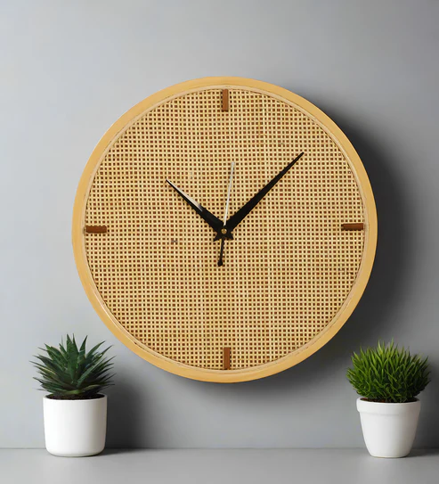 Terra Handcrafted Rattan and Bamboo Wall Clock