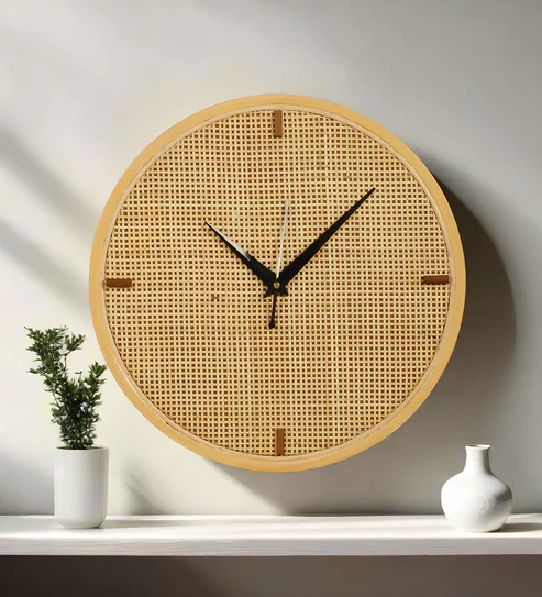 Terra Handcrafted Rattan and Bamboo Wall Clock