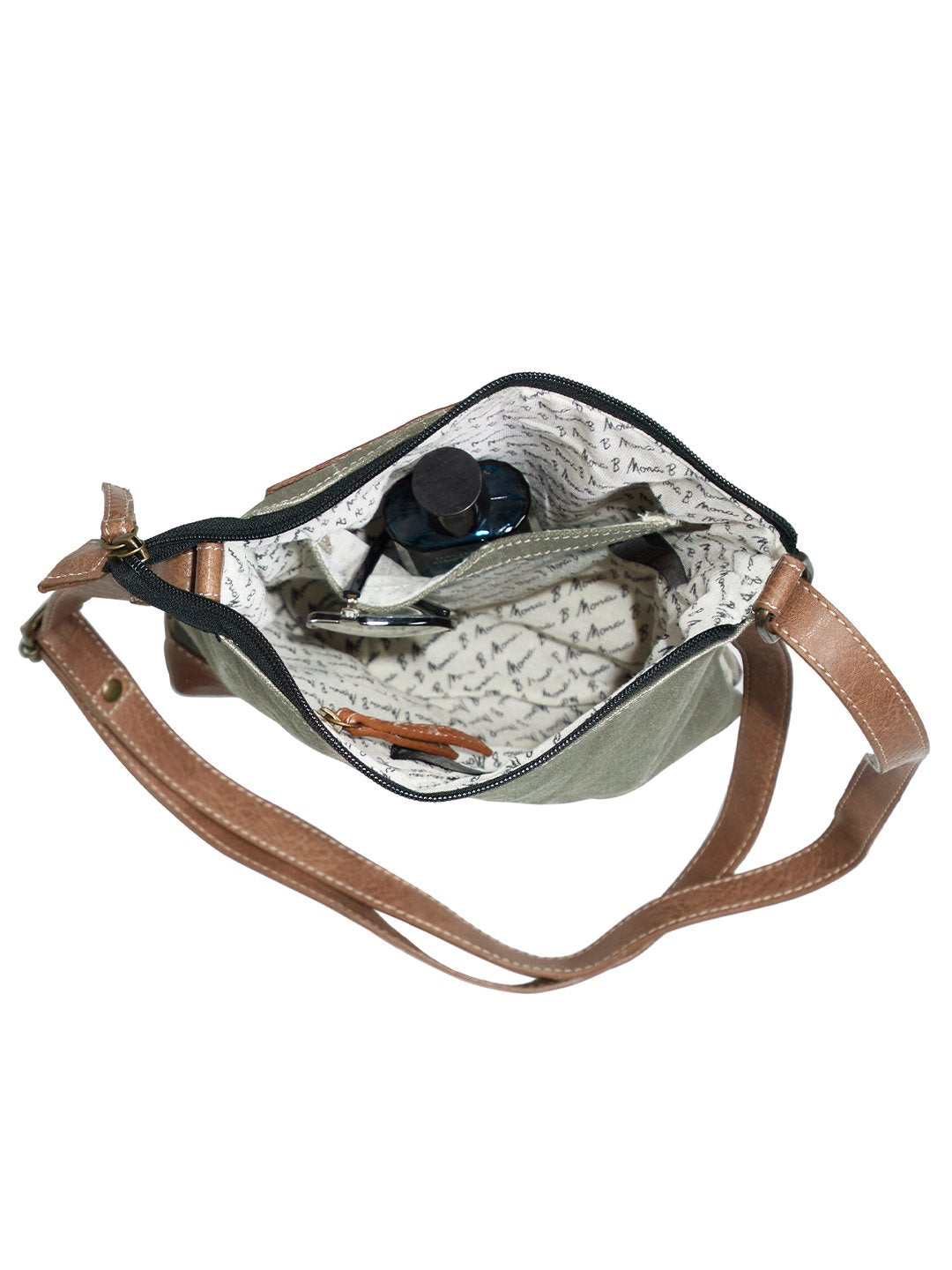 Artaflora- Cotton Canvas Messenger Crossbody Sling Bag with Stylish Design for Women: Vintage Script Cream