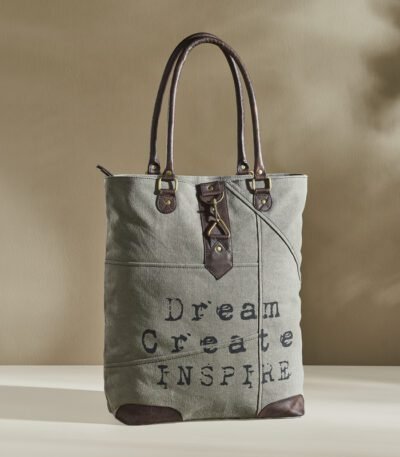 Large Canvas Travel & Weekend Handbag - Grey | Casual Shoulder Bag
