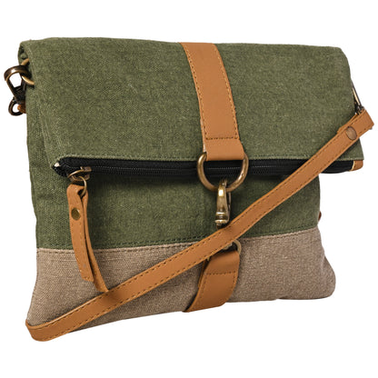 Artaflora – Women’s Finley Canvas Recycled Crossbody Bag (Moss) – (M-2511)