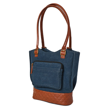Artaflora – Two in One Convertible Handbag: Denim