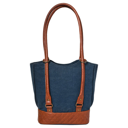 Artaflora – Two in One Convertible Handbag: Denim