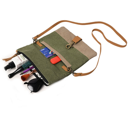 Artaflora – Women’s Finley Canvas Recycled Crossbody Bag (Moss) – (M-2511)