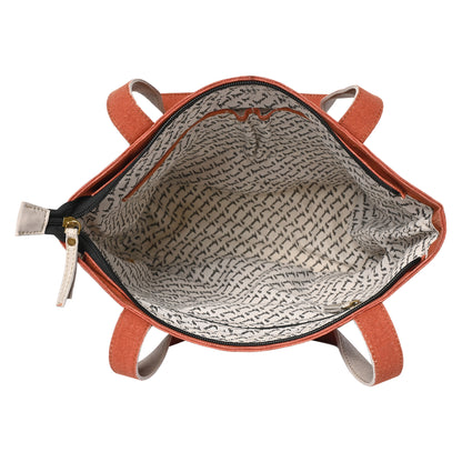 Artaflora – Color Block Hand Bag: Burnt Orange