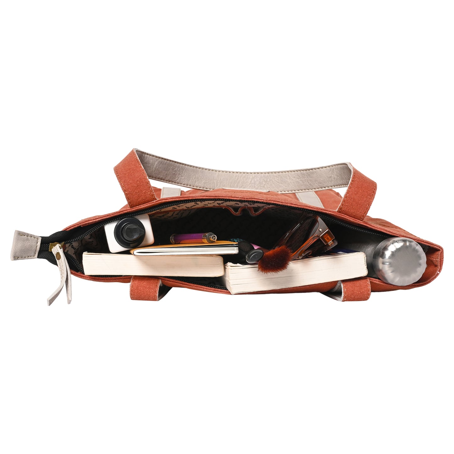 Artaflora – Color Block Hand Bag: Burnt Orange