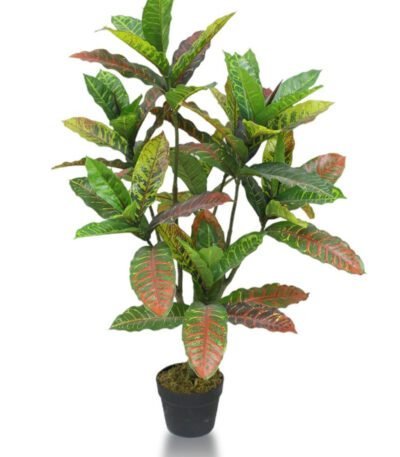 Artificial Codiaeum Plant – 39.37-Inch Faux Tropical Plant for Home And Office