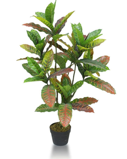 Artificial Codiaeum Plant – 39.37-Inch Faux Tropical Plant for Home And Office
