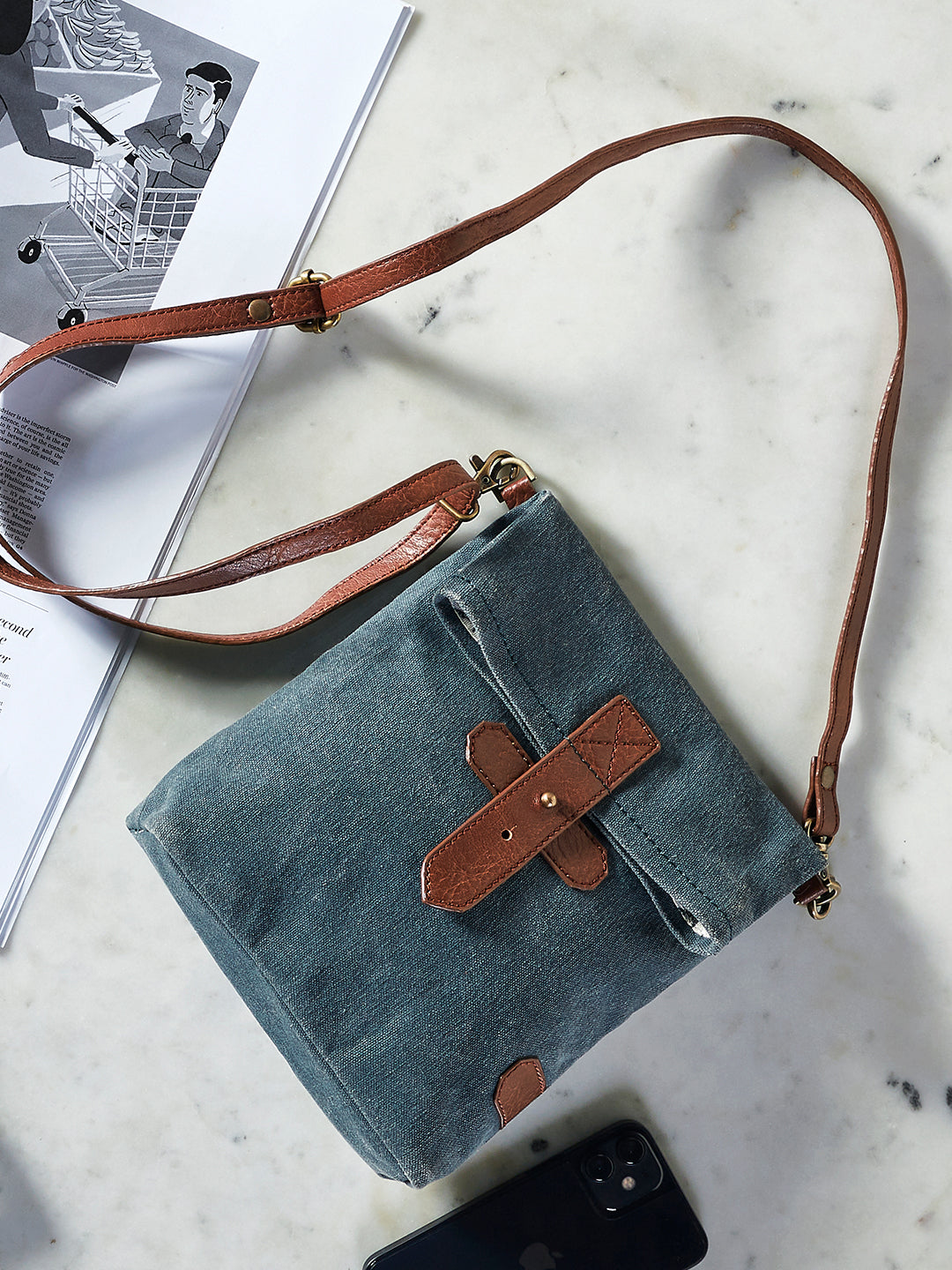 Artaflora – 100% Cotton Canvas Small Messenger Crossbody Vintage Sling Bag with Stylish Design for Women