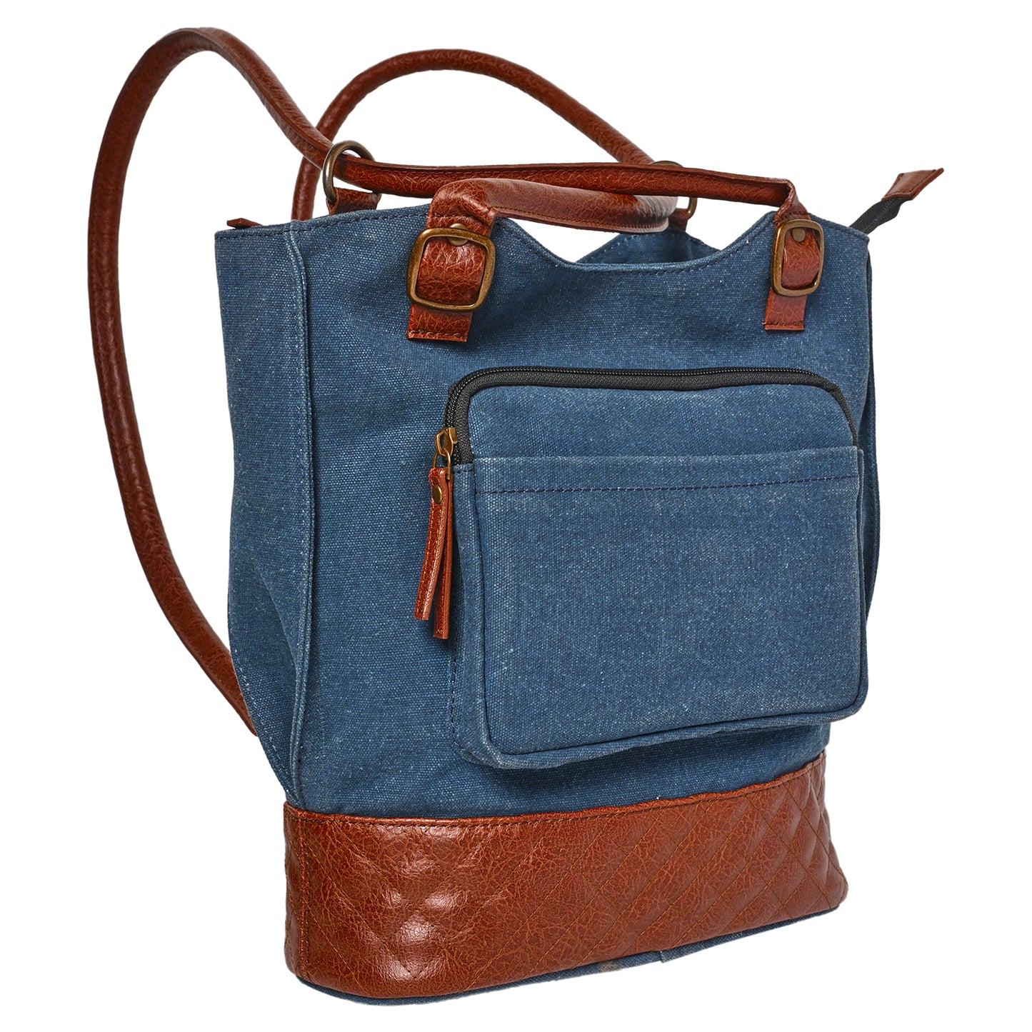 Artaflora – Two in One Convertible Handbag: Denim