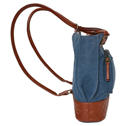 Artaflora – Two in One Convertible Handbag: Denim