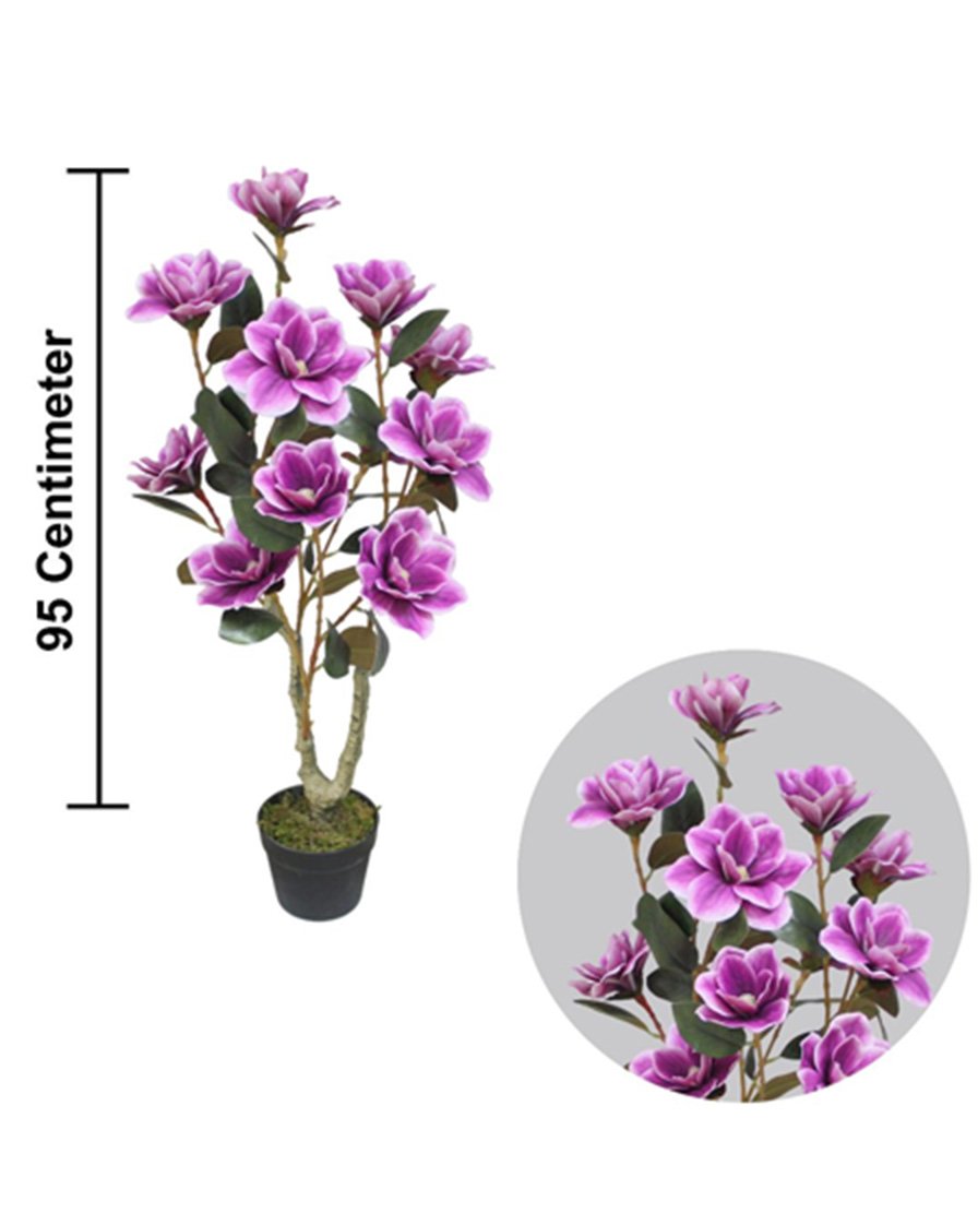 Premium Artificial Magnolia Flower Plant – 37.4-Inch | Elegant Faux Floral Decor