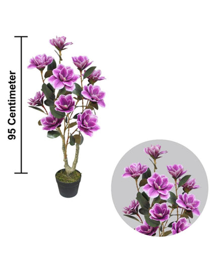 Premium Artificial Magnolia Flower Plant – 37.4-Inch | Elegant Faux Floral Decor