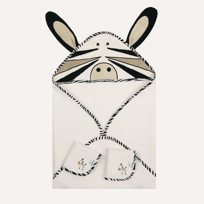 Abracadabra Zebra Hooded Towel & Face Washers Set