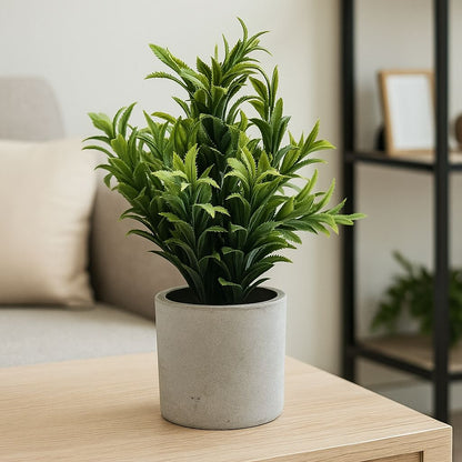 Artificial Potted Greenery in Gray Pulp Pot